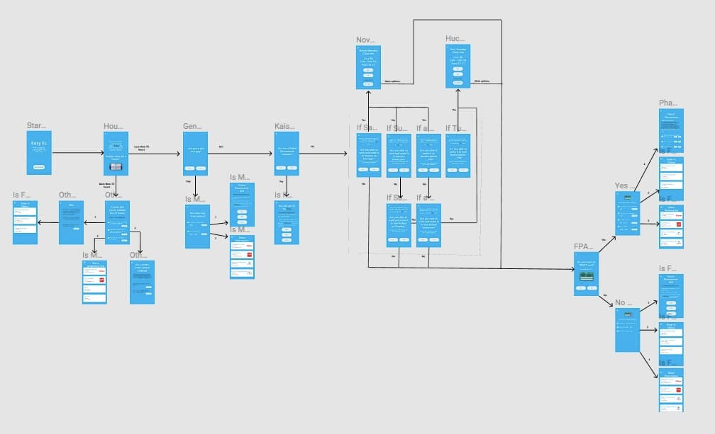 Early information architecture and decision flow translating the paper guide into a digital experience